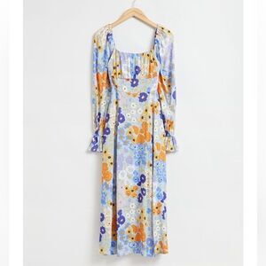 & Other Stories Floral Dress Puff Sleeve Floral Sz 4 NWOT